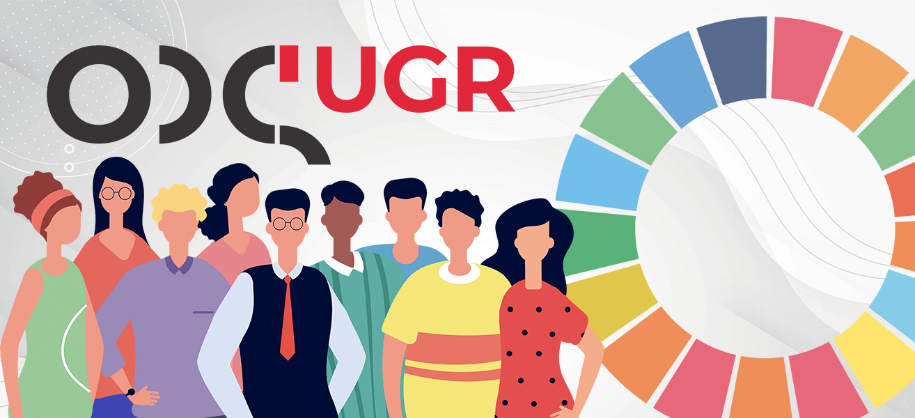 Conjunto de personas con el logo ODS UGR